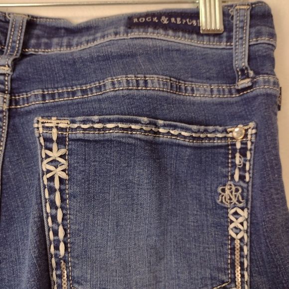 Rock & Republic. Kasandra Jeans Blue Midrise Bootcut Distressed   Sz 8. - Picture 8 of 12